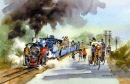 chasing the train xmas card